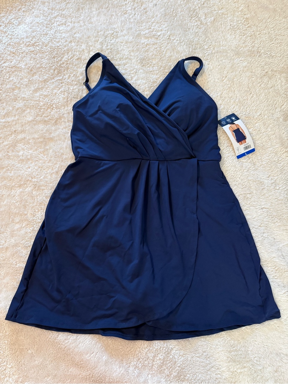 Lands' End Navy One-Piece Swim Dress